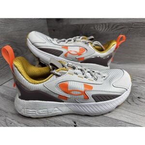 Under Armour HOVR Mega Mens 7 Womens 8.5 Grey Orange Running Shoes Sneakers